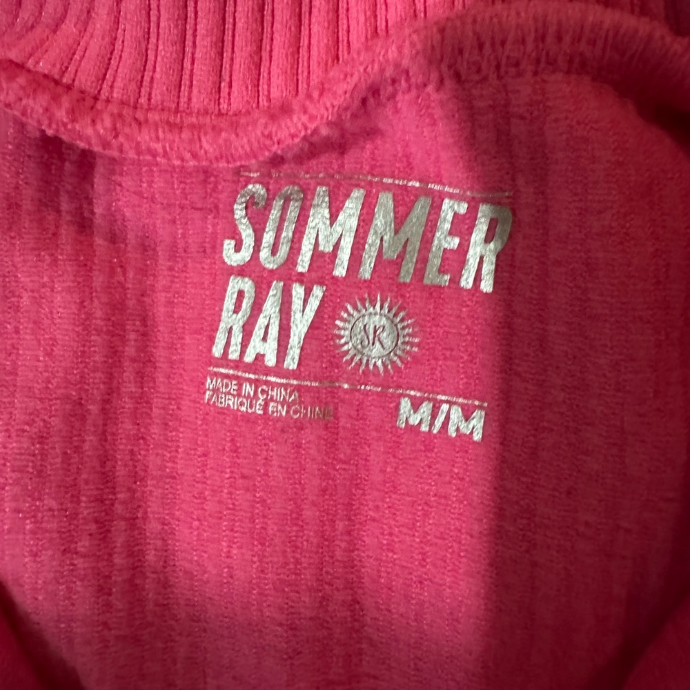 Sommer Ray Pink Ribbed Zip-Up - Picture 3 of 4